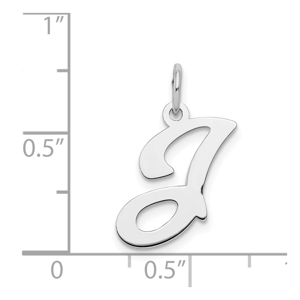 Sterling Silver Rhodium-plated Stamped Letter J Initial Charm