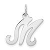 Sterling Silver Rhodium-plated Stamped Letter M Initial Charm