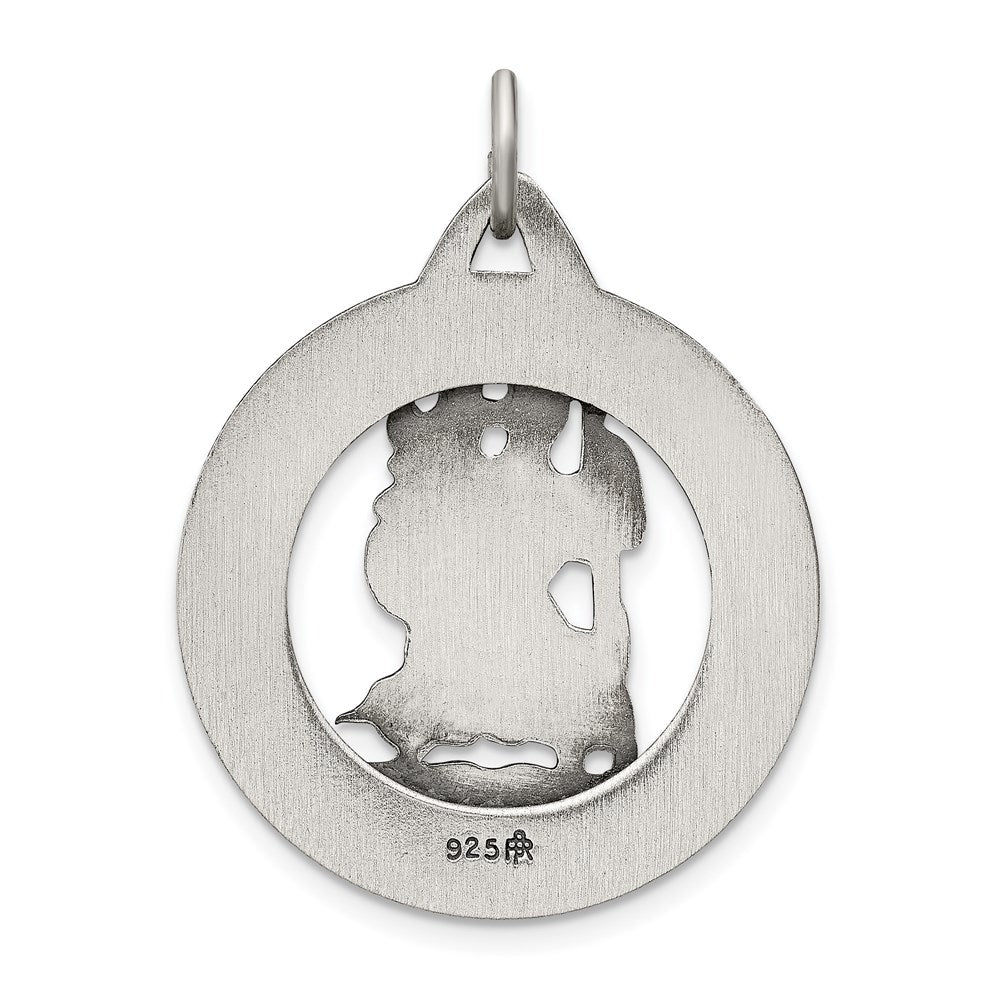 Sterling Silver Antiqued St. Christopher Medal