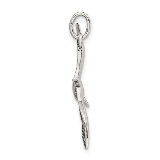 Sterling Silver Antiqued Wing Spread Seagull Charm