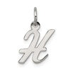 Sterling Silver Rhodium-plated Script Letter H Initial Charm