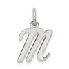 Sterling Silver Rhodium-plated Script Letter M Initial Charm