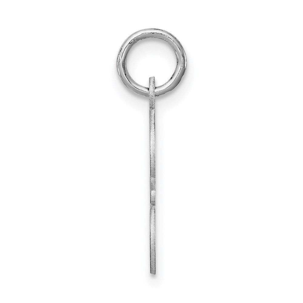 Sterling Silver Rhodium-plated Script Letter F Initial Charm