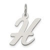 Sterling Silver Rhodium-plated Script Letter H Initial Charm