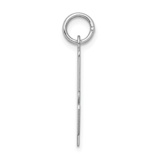 Sterling Silver Rhodium-plated Script Letter A Initial Charm