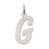 Sterling Silver Rhodium-plated Script Letter G Initial Charm