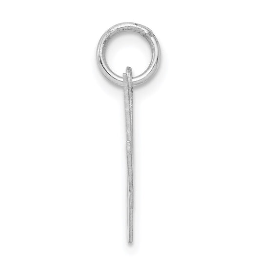 Sterling Silver Rhodium-plated Fancy Script Letter M Initial Charm