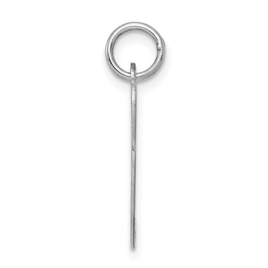 Sterling Silver Rhodium-plated Fancy Script Letter P Initial Charm