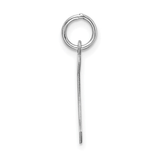 Sterling Silver Rhodium-plated Artisan Block Letter C Initial Charm