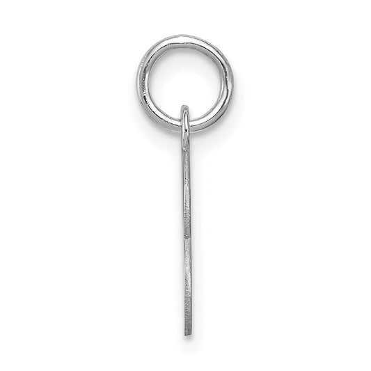 Sterling Silver Rhodium-plated Block Letter B Initial Charm