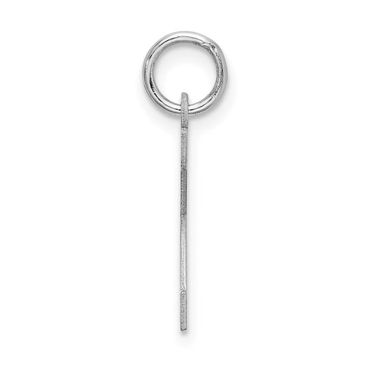 Sterling Silver Rhodium-plated Block Letter K Initial Charm