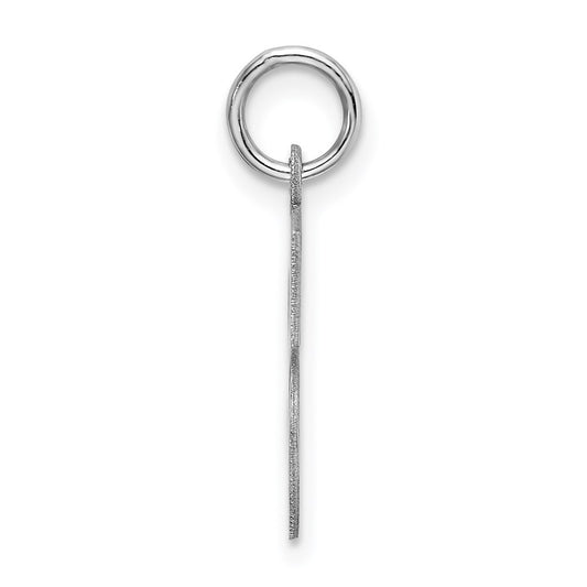 Sterling Silver Rhodium-plated Block Letter S Initial Charm
