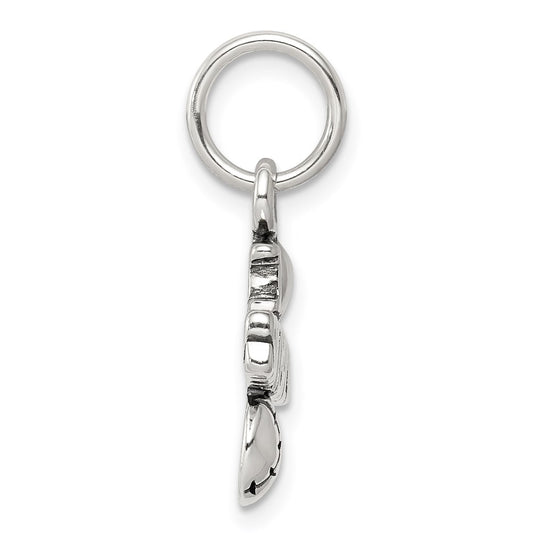 Sterling Silver Antique I (heart) Softball Charm