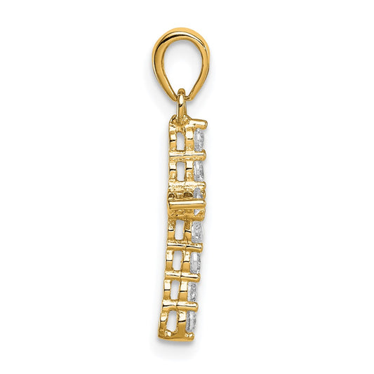 Sterling Silver Gold-plated CZ Cross Pendant