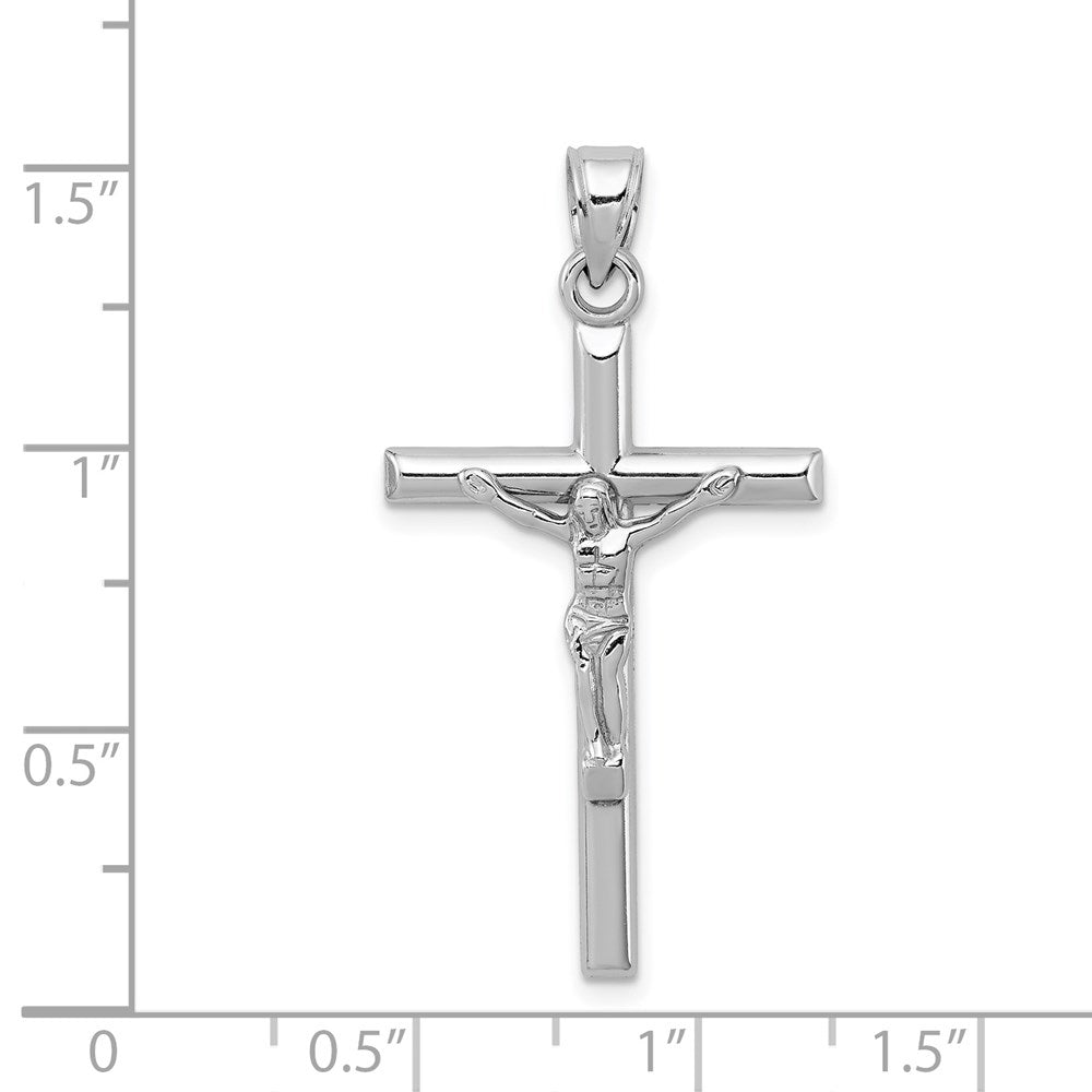 Sterling Silver Rhodium-plated Polished Crucifix Pendant