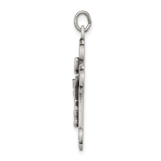 Sterling Silver Antiqued INRI Crucifix Pendant