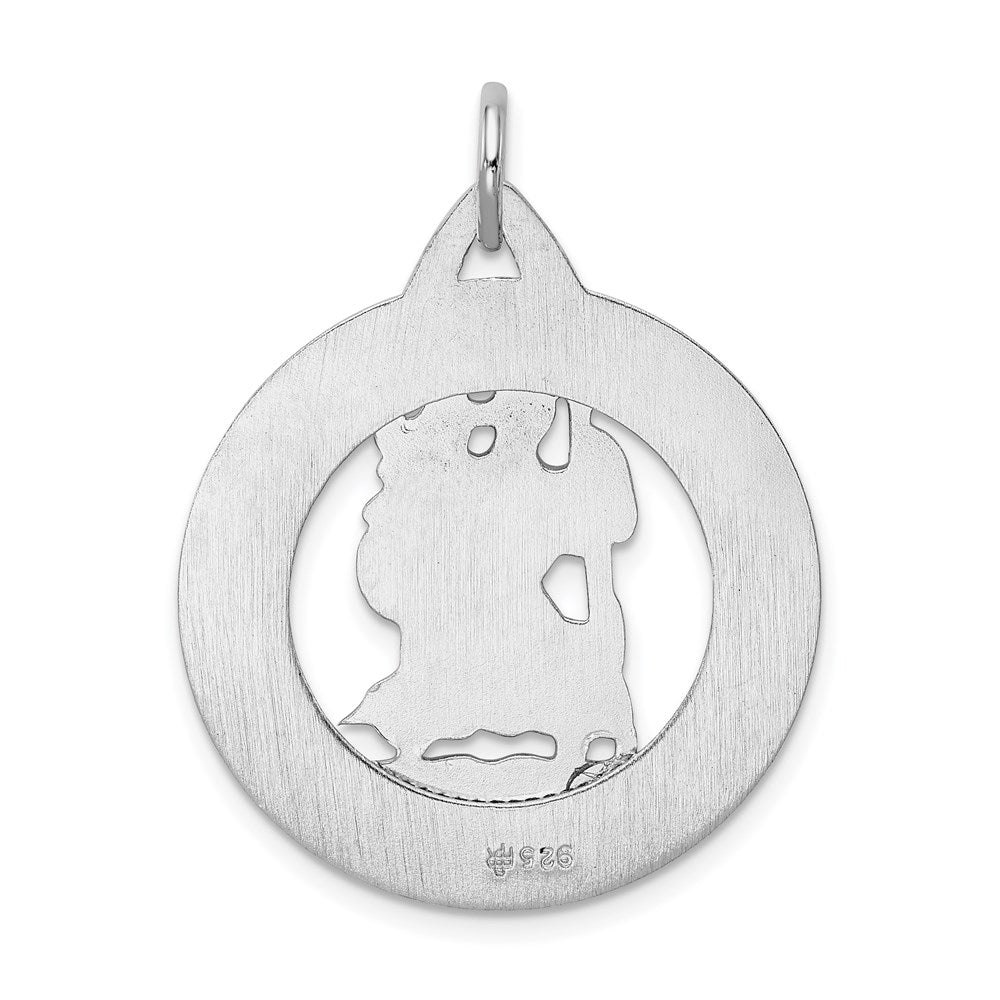 Sterling Silver Rhodium-plated St. Christopher Medal