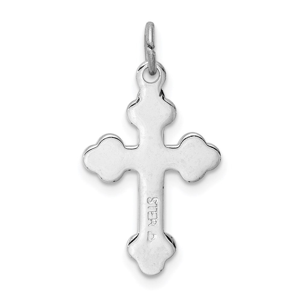 Sterling Silver Platinum-plated & 18k Gold-plated Cross Charm