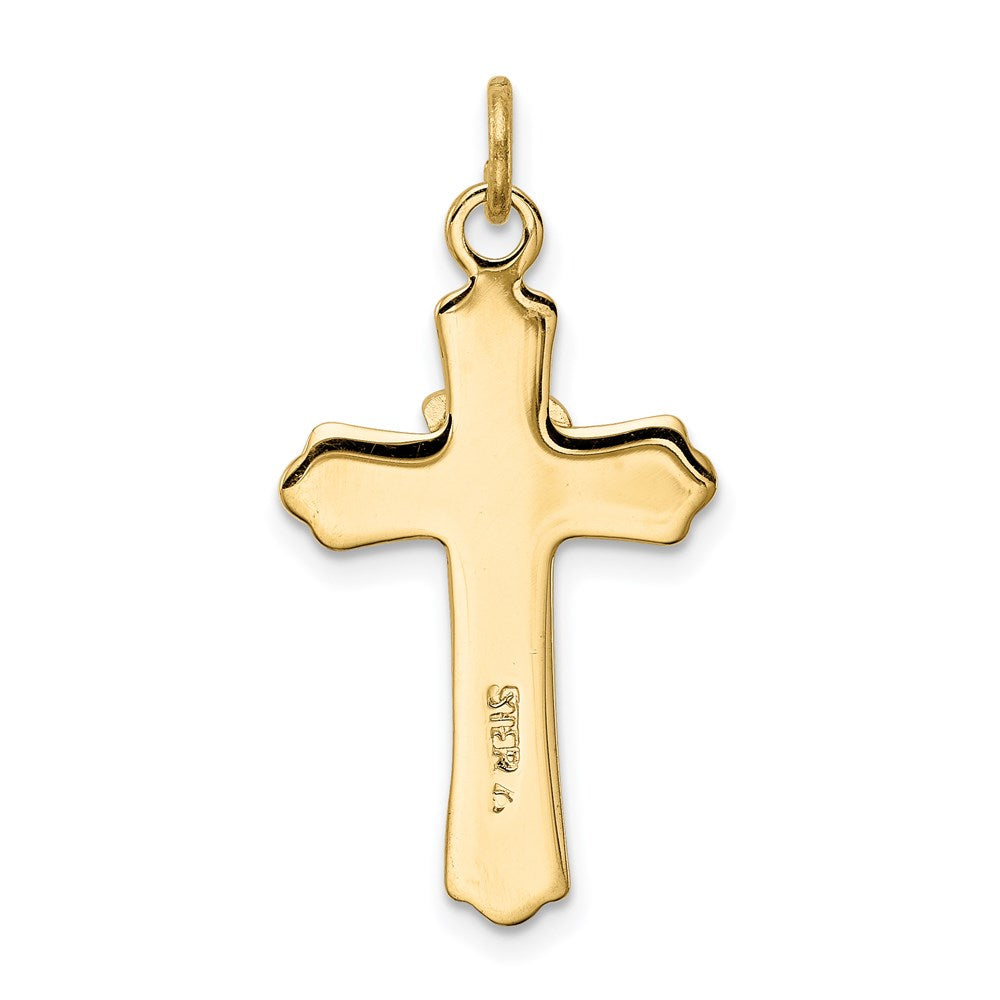 Sterling Silver Platinum-plated & 18k Gold-plated Dove (Satin) Cross Charm