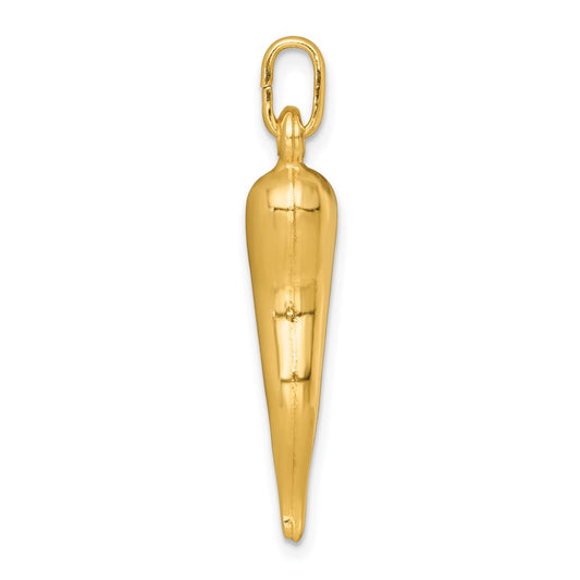 Sterling Silver Gold-tone Italian Horn Pendant