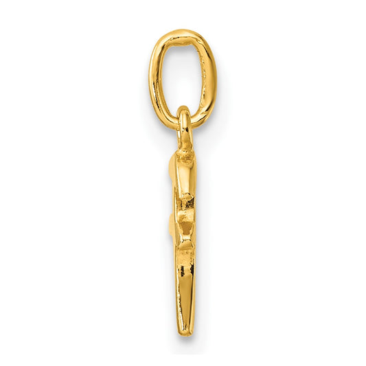 Sterling Silver Gold-tone Polished Letter F Initial Charm