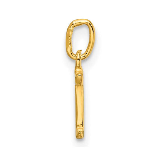 Sterling Silver Gold-tone Polished Letter I Initial Charm