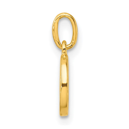 Sterling Silver Gold-tone Polished Letter O Initial Charm