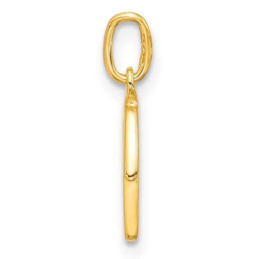 Sterling Silver Gold-tone Polished Letter R Initial Charm