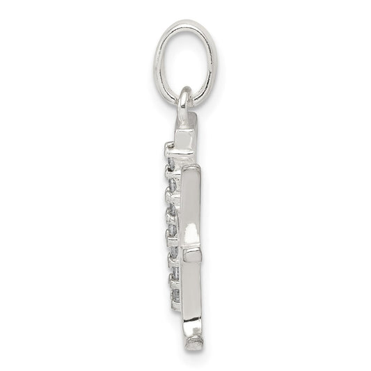 Sterling Silver CZ Letter H Initial Pendant