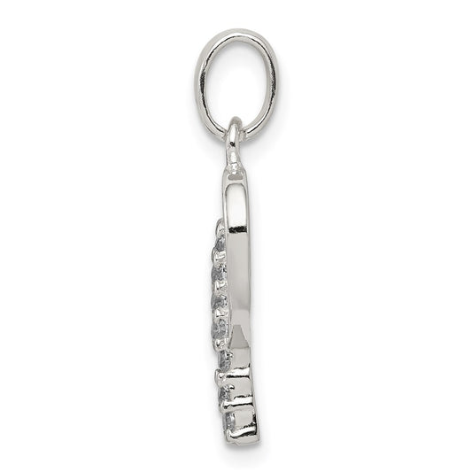 Sterling Silver CZ Letter P Initial Pendant