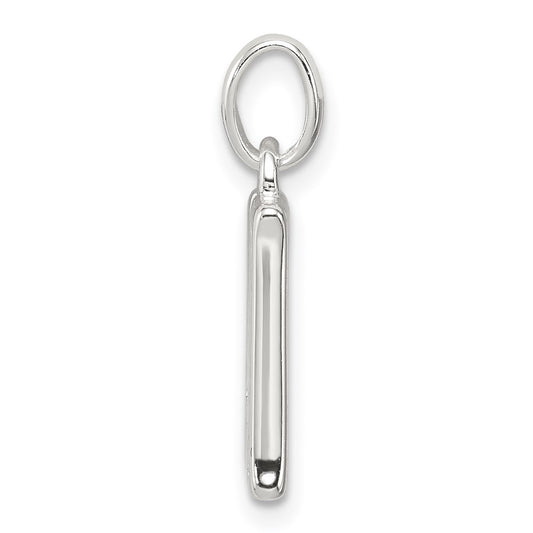 Sterling Silver White CZ Letter M Initial Pendant