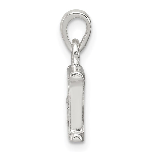 Sterling Silver CZ Letter H Initial Pendant