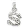 Sterling Silver CZ Letter S Initial Pendant