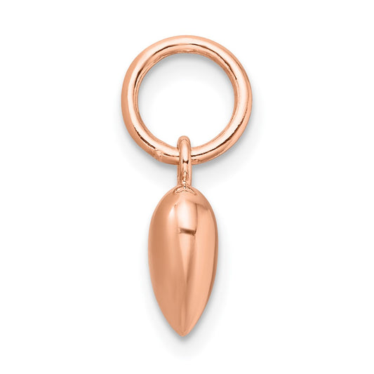Sterling Silver Rose-tone Polished Puffed Heart Pendant