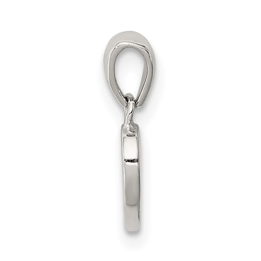 Sterling Silver Rhodium-plated Polished Heart Pendant