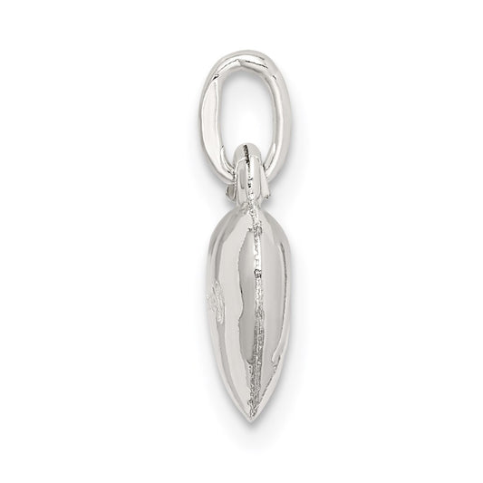 Sterling Silver Polished LOVE Reversible Puff Heart Charm
