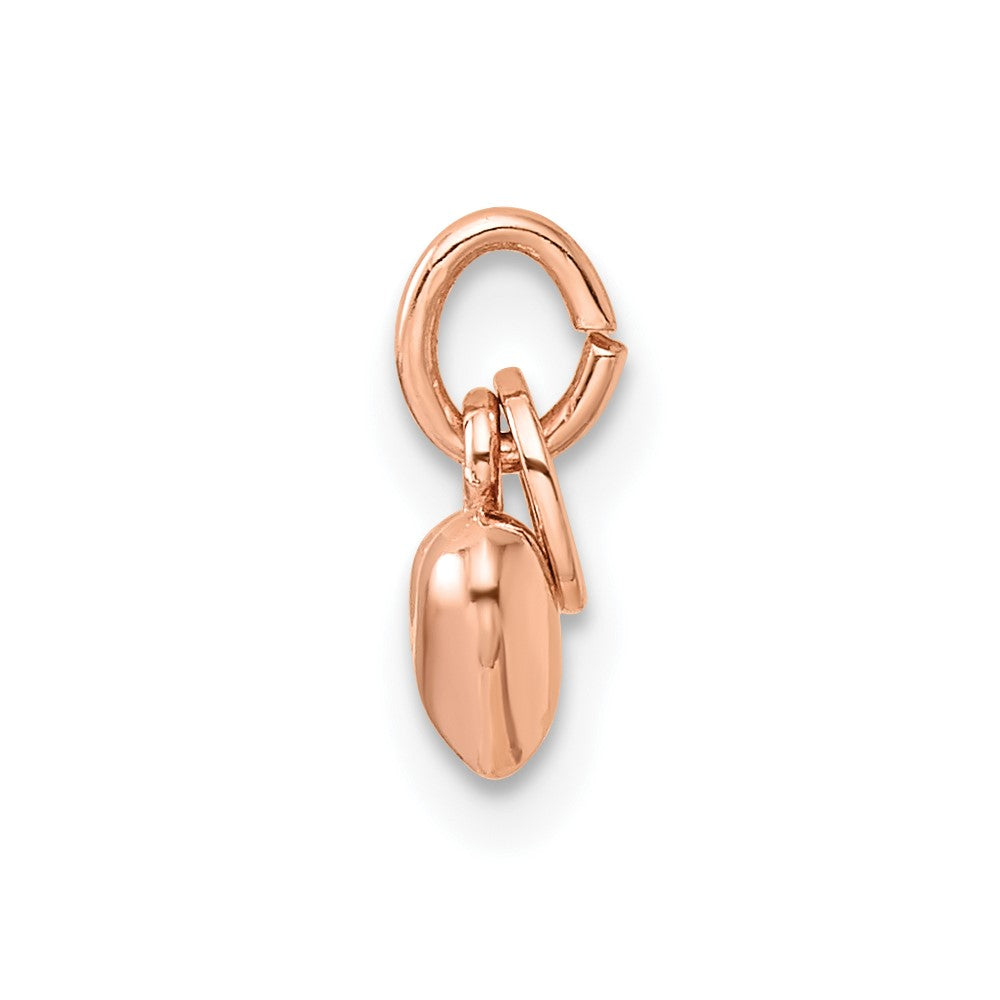 Sterling Silver Rose-tone Polished Puffed Heart Pendant