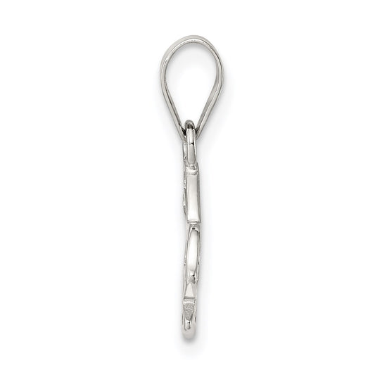 Sterling Silver Rhodium-plated Polished Bunny Pendant