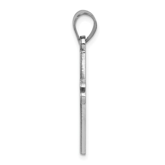 Sterling Silver Rhodium-plated Jesus Cross Extra Small Pendant