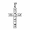 Sterling Silver Rhodium-plated Polished Cross Pendant