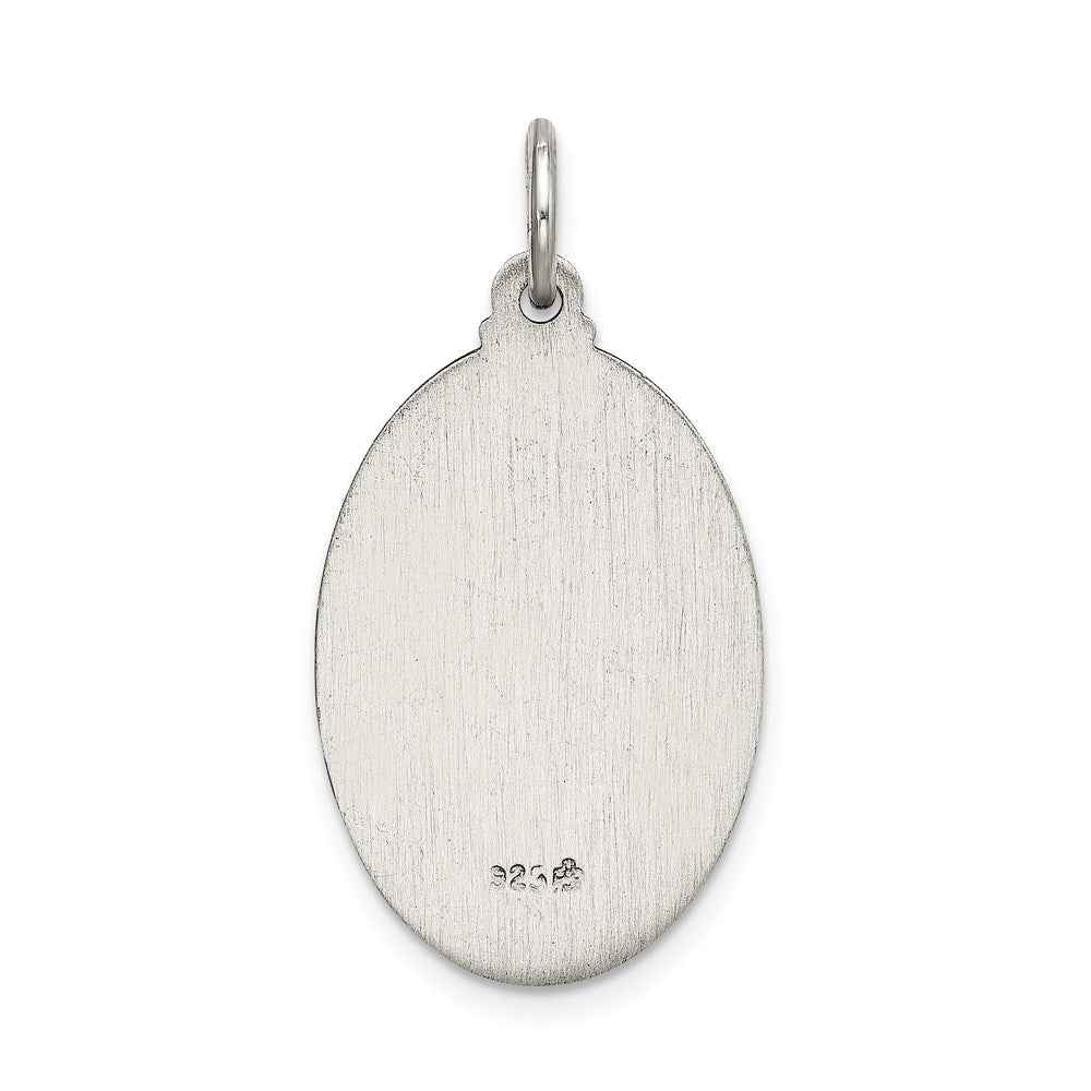 Sterling Silver Satin Antiqued Spanish Lady of Guadalupe Medal Pendant