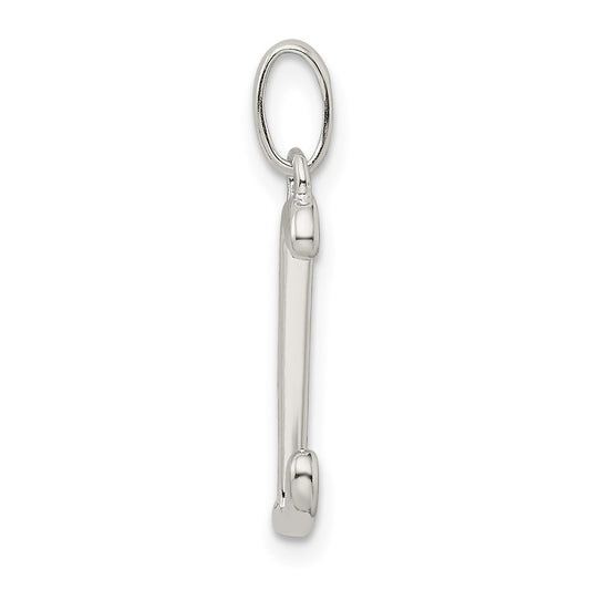 Sterling Silver Polished Glitter Enamel Letter L Initial Charm