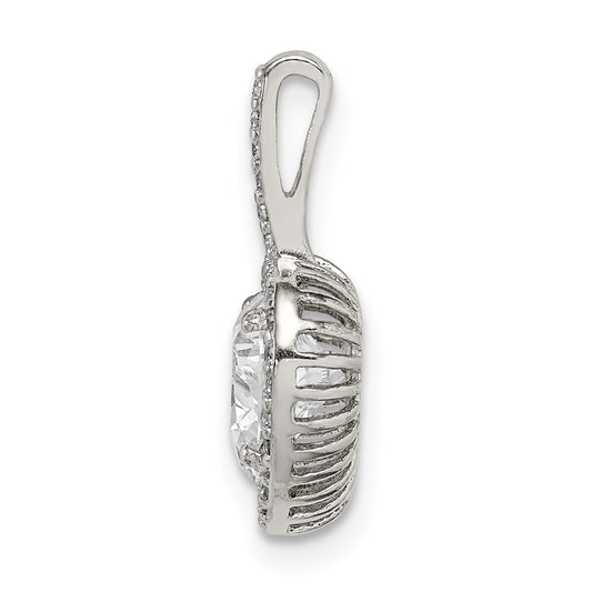 Sterling Silver CZ Heart Chain Slide