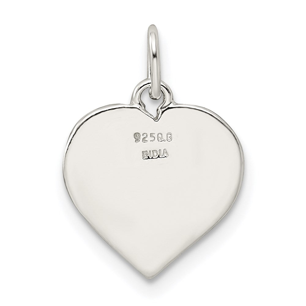 Sterling Silver Enamel MY FAMILY Heart Charm