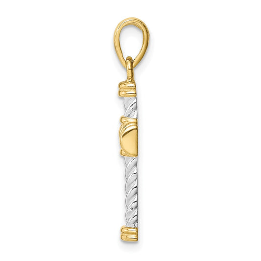 Sterling Silver & Gold-tone Twisted Cross Pendant