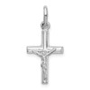 Sterling Silver Rhodium-plated Polished Crucifix Cross Pendant