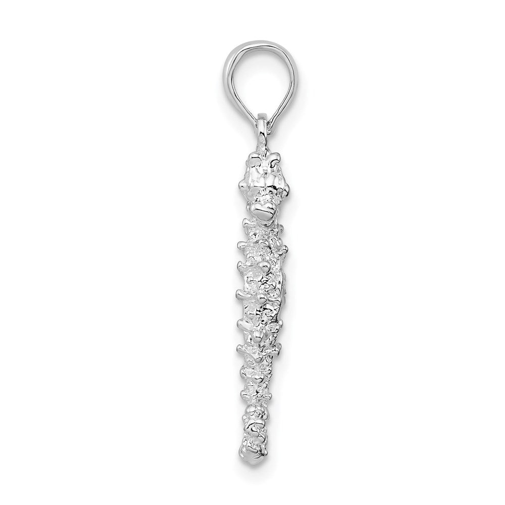 De-Ani Sterling Silver Rhodium-Plated Polished 3D Seahorse Pendant