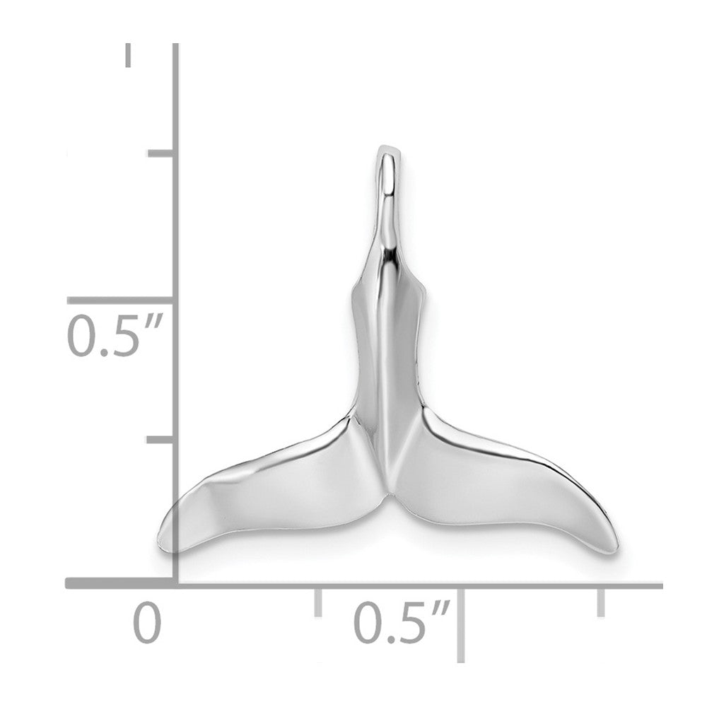 De-Ani Sterling Silver Rhodium-Plated Polished Whale Tail Pendant
