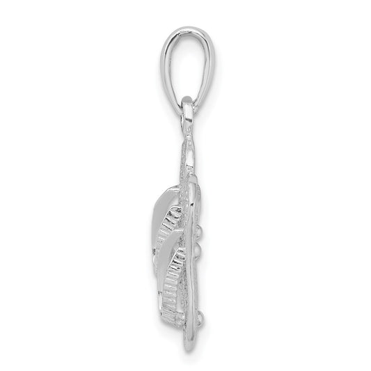 De-Ani Sterling Silver Rhodium-Plated Polished 3D Flip-flops Pendant
