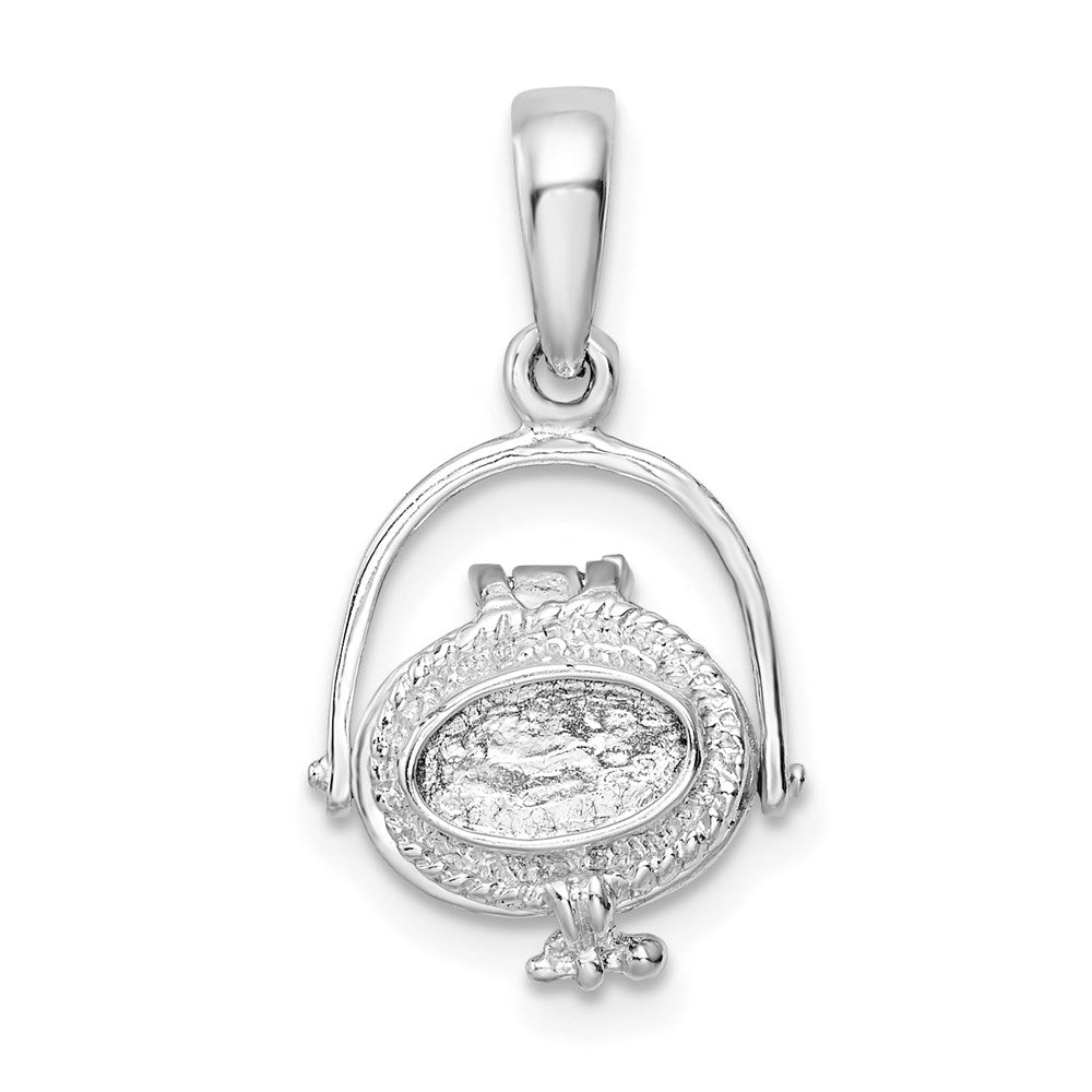 De-Ani Sterling Silver Rhodium-Plated 3D Moveable Nantucket Basket Pendant